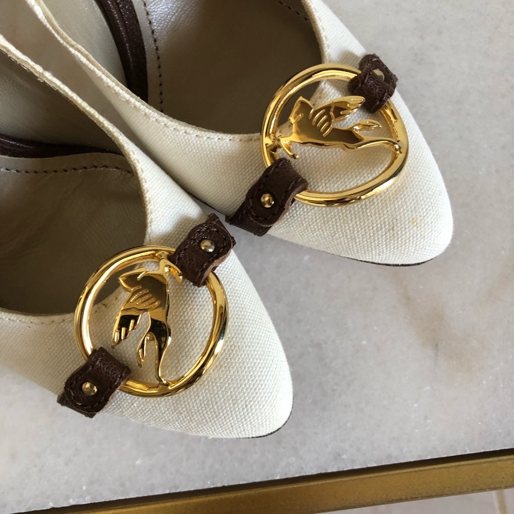 ETRO White and Leather Heels - Picture 5 of 8